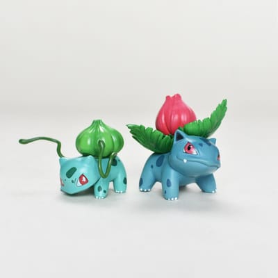 Figurine Anime Pokemen Bulbizarre Combinaison Évolutive Figurine d'Action Statue PVC Ornement de Bureau Modèle de Collection Jouets Cadeaux blue