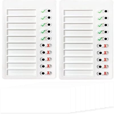 Checklist Herbruikbaar - Memo Kaartschema - Notitieblok met 10 Blanco Pagina's - Schuifregelaar - Set van 2 Stuks - Plastic - To-do Lijst