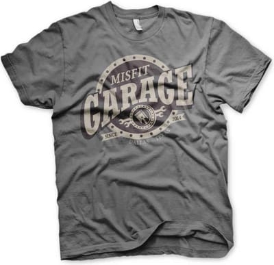Misfit Garage Heren Tshirt -S- Piston Sign Grijs