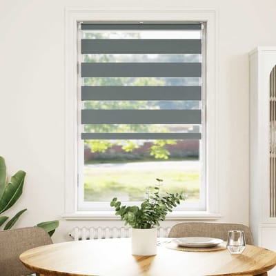 vidaXL - Zebra - rolgordijn - 70x100 - cm - stofbreedte - 65,9 - cm - donkergrijs