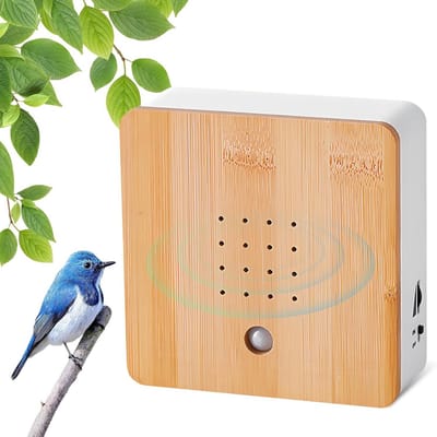 Bewegingsmelder met Vogelgeluiden - Wit - Compact en Draagbaar - Ideaal voor Badkamer of Tuin