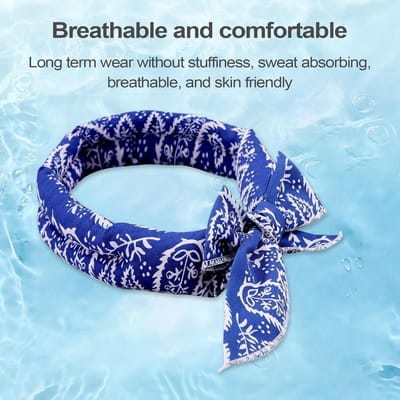 Koelbandana Huisdieren - Verkoelende Halsdoek - Warmte Ontlasting - Verdampingskoeling Technologie - 100x5cm - Blauw