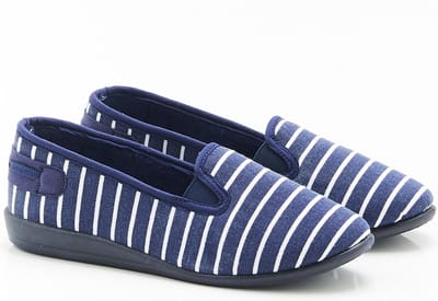 Damart - Gestreepte pantoffels - Dames - Blauw - 37