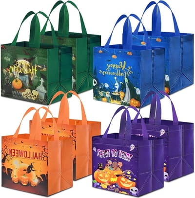 Halloween trick or treat geschenkzakken - kinderen - herbruikbaar - feestdecoratie - 20 x 20 cm