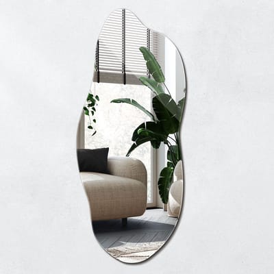 Wallfluent Wandspiegel - Organische Spiegel - 35 cm x 80 cm - Spiegel Organische Vorm - Spiegel Organisch - Design Spiegel - Organisch Gevormde Wandspiegel - Woonkamer Spiegel - Decoratieve Spiegel - Organische Vorm Spiegel