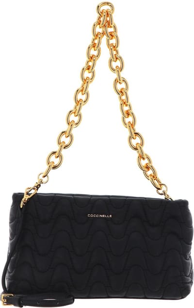 COCCINELLE Leren Schoudertas Avondtas Ophelie Matelasse Handbag Noir Zwart