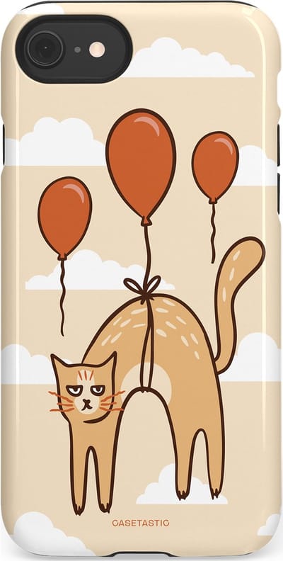 Casetastic Hoesje Geschikt voor Apple iPhone 7/8/SE - Stijlvolle Beschermende Duo-layer Case - Kattenfeest Ballonnen