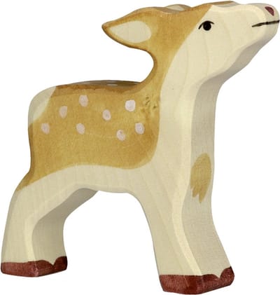 HOLZTIGER Bosdieren - Reekalf - 9X2X9Cm - Houten Figuur - Handgemaakt