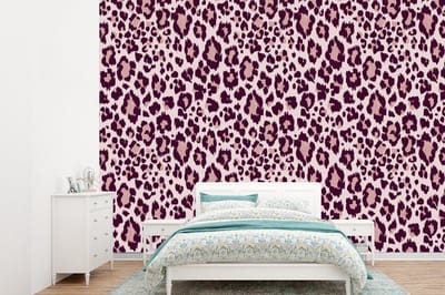 Behang - Fotobehang Patronen - Panter - Roze - Breedte 360 cm x hoogte 260 cm