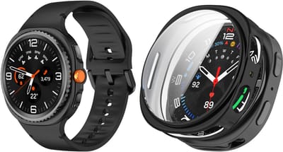 Strap-it Bundel – siliconen horlogebandje (zwart) + TPU beschermcase (zwart) – geschikt voor Samsung Galaxy Watch 8 40mm