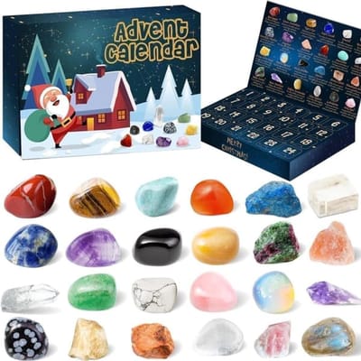 YAGXIG De edelsteen-adventskalender 2025 – een kristal- en mineralenadventskalender – bevat 24 verzamelbare edelstenen en is daarmee het perfecte kerstcadeau voor meisjes, jongens en volwassenen.