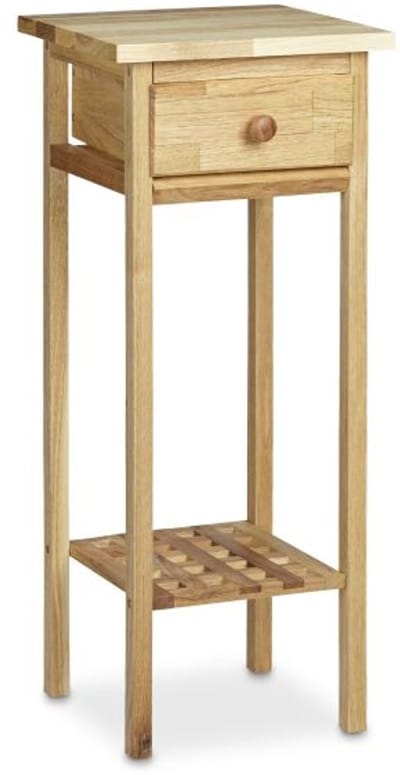 Doodadeals® Walnotenhout Telefoontafel – Bijzettafel met Lade – Plantentafeltje van Hout – Lichtbruin – 60 x 25 x 25 cm
