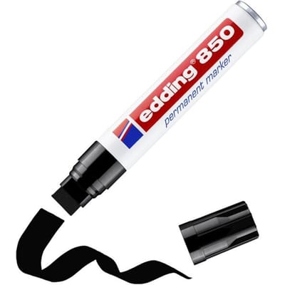 edding 850 permanent marker - zwart - 1 stift - beitel punt 5-16 mm - water en wrijfvast - voor karton, kunststof, hout, metaal, etc. - alcohol markers voor volwassenen