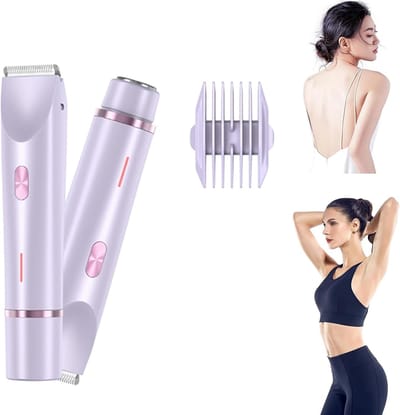 2-in-1 scheerapparaat voor dames - elektrisch scheerapparaat - waterdicht - epilator - bikinilijntrimmer - damestrimmer - paars