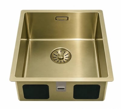 Pure.Sink Comfort PVD Gouden spoelbak 34x40 cm onderbouw, vlakbouw en opbouw PCM3440-60