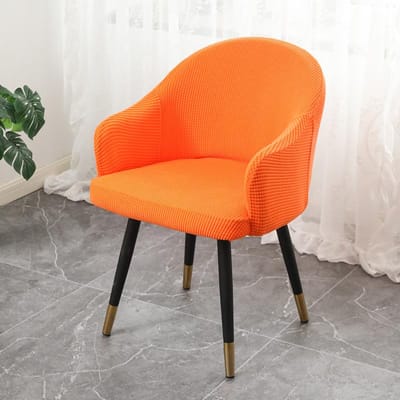 Housse de chaise moderne minimaliste incurvée Housse de table à manger élastique pour accoudoirs complets Housse de tabouret à dossier intégré entièrement fermée Housse de chaise 36CM