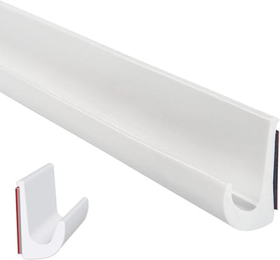 Regengoten met ritssluiting - J-vorm dakgoot - Water afvoeren - Zelfklevend PVC - 20 meter rol - Wit