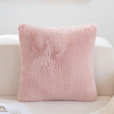 1 pièce Housse de coussin décoratif en peluche, Housse de coussin ultra douce en fausse fourrure de luxe, Housse de coussin décorative chaude en peluche 45x45cm