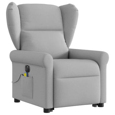 vidaXL - Sta-op-massagestoel - elektrisch - verstelbaar - stof - wolk - grijs