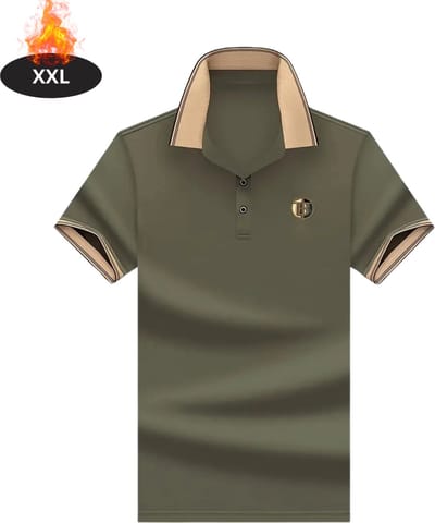 Livano Poloshirt Heren - T-Shirt Heren - Shirt - Overhemd - Polo Shirt - Legergroen - XXL