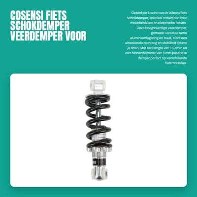 Dailygoods - Fiets schokdemper - Veerdemper voor mountainbike - Aluminiumlegering - 150 mm - Geschikt voor elektrische fietsen - Universele demper