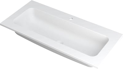 INK® Faktor wastafel polystone centraal met 1 kraangat, 100x45x1,5cm, mat wit