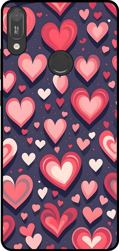Smartphonica Telefoonhoesje Geschikt voor Huawei Y6 (2019) met Hartjes Opdruk - TPU Backcover Case With Heart Design geschikt voor Huawei Y6 (2019)