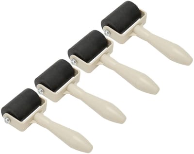 Dailygoods- Rubberen Rollers Flexibel - Verfkwast/Brayer - Antislip Handvat - 4 Stuks - 20 x 10 x 3 cm - Voor Schilderen/Printen - Verfroller