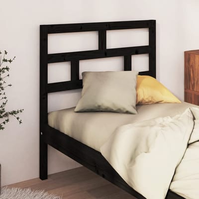 vidaXL - Hoofdbord - 106x4x100 - cm - massief - grenenhout - zwart