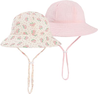 Babymuts Zonnebescherming - Zomerhoedje Kinderen - Buiten Spelen - Verstelbare Pasvorm - 0-24 Maanden - Blauw