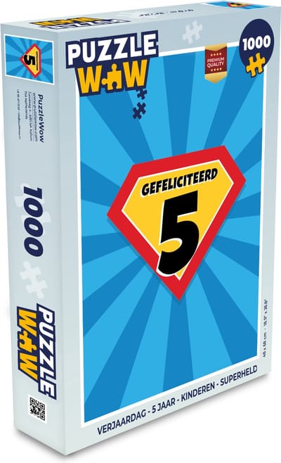 Puzzel Verjaardag - 5 Jaar - Kinderen - Superheld - Legpuzzel - Puzzel 1000 stukjes volwassenen