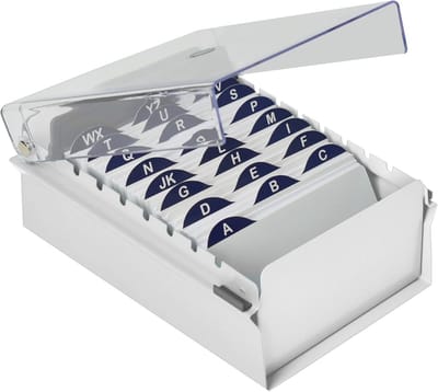 Card File Holder Organizer voor Indexkaarten - Stevige Metaal en Kunststof