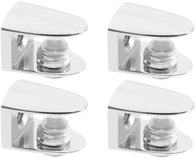 Dailygoods- Glazen Klemmen Set van 4 - Verstelbare Beugel - Zinklegering - Antislip Ontwerp - Geschikt voor 5-10mm Glas - Duurzaam en Waterdicht - Glasbeugels