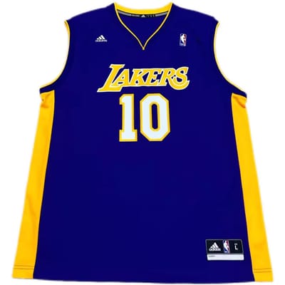 Collaboration Adidas X NBA Los Angeles Lakers Nash Fashion Maillot de basketball unisexe confortable, doux et respectueux de la peau Violet 7818A-302-AEB1849 L yellow