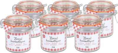 Urban Living Weckpot/inmaakpot - 6x - 250 ml - glas - met beugelsluiting - D8.5 x H10 cm