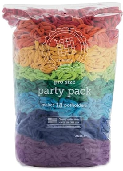 Gehekleerde Pannenlap Set - DIY Activiteit voor Kinderen - 18 Katoenen Lussen - Perfect voor Ambachten