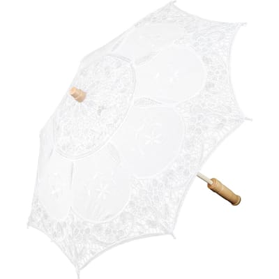 Parapluie de mariée en dentelle de style occidental, accessoire de photographie pour banquet, fournitures de mariage, blanc, taille L white
