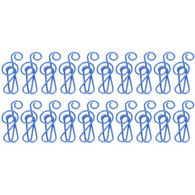 20 stuks Muzieknoot Paperclip IJzeren Bladwijzer Kantoorartikelen Klem Memo Kantoorartikelen Blauw blue