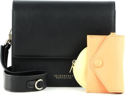 SEIDENFELT MANUFAKTUR Schoudertas Bjerka Crossbag Black / Gold Zwart