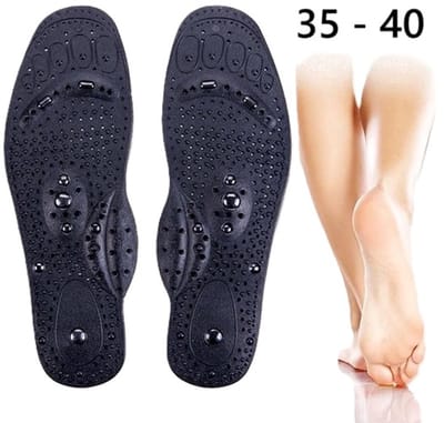 Afslankzolen I Magnetische Inlegzooltjes I Acupressuur Zolen I Massage Zolen I Voor Man En Vrouw I Extra Breed I Zwart I 35 - 40