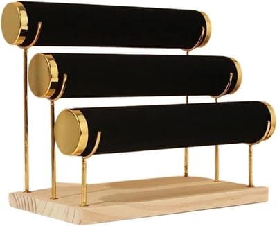 Sieradenstandaard - Organizer plank - Sieraden presenteren - Fluwelen afwerking - 3 lagen - Zwart