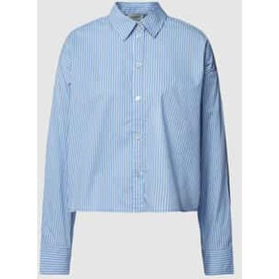 Exclusieve collectie - korte overhemdblouse met streepmotief