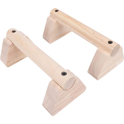 Houten Push-Up Bar met Basis Antislip Pad Handstand Oefensteunpaal voor Thuis Fitness Workout