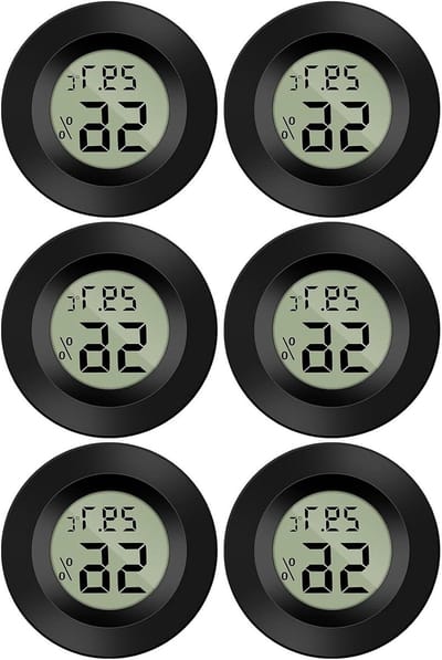 Mini LCD digitale thermometer en hygrometer set voor koelkast en aquarium - Temperatuur Vochtigheid Tester -50 °C ~ +70 °C - 6 stuks