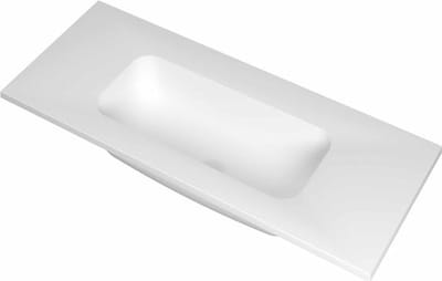 INK Reflekt polystone wastafel met afzetplateau aan beide zijdes, zonder kraangat 100 x 40 x 1,5 cm, mat wit