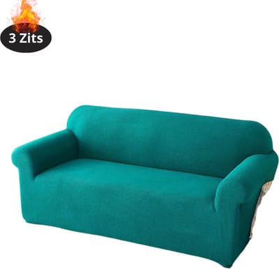 Livano Bankhoes - Bankbeschermer - Stretch - Sofa Cover - Effen - Turqoise - 3 Zits