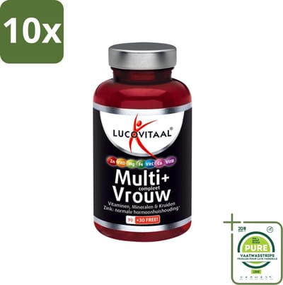 10 x Lucovitaal - Vitaminen - Multi + Compleet Vrouw - 120 Tabletten - Grootverpakking - Multivitamine Vrouw - Gezondheid Vrouw - Energie Vrouw - Vitaliteit Vrouw - Hormoonbalans