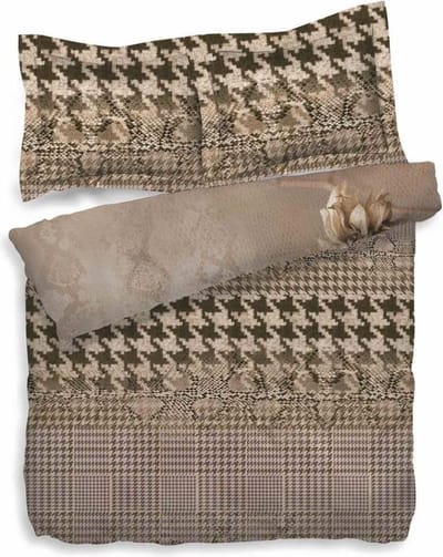 HnL dekbedovertrek Driden - Warm Taupe 200x200/220