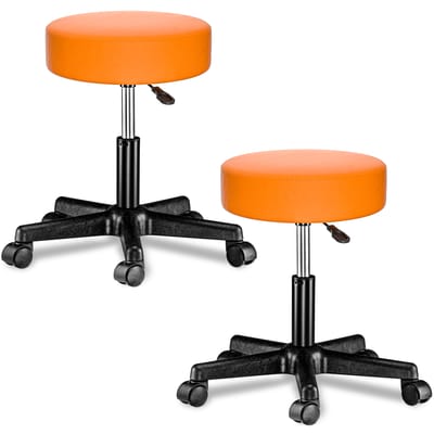 Casaria Verstelbare Draaikruk - 46/60cm Zithoogte – 2 Stuks Oranje