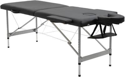 Opvouwbare Massagetafel Professionele 7-Zones Massagetafel Verstelbare Hoogte 62-83cm Draagbaar Aluminium 186x71x62-83cm Zwart Massagebank Voor Spa Salon Thuis Belastbaar 130kg Comfortabel Kunstleer